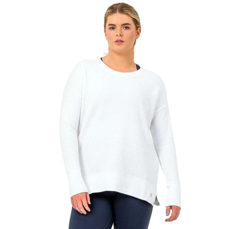 Bodylogic Wave Waffle Sweatshirt Hoodie with Crew Neck Simple Timeless