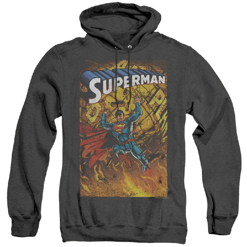 Superman One - Heather Pullover Hoodie Ruffled Neck Pullover