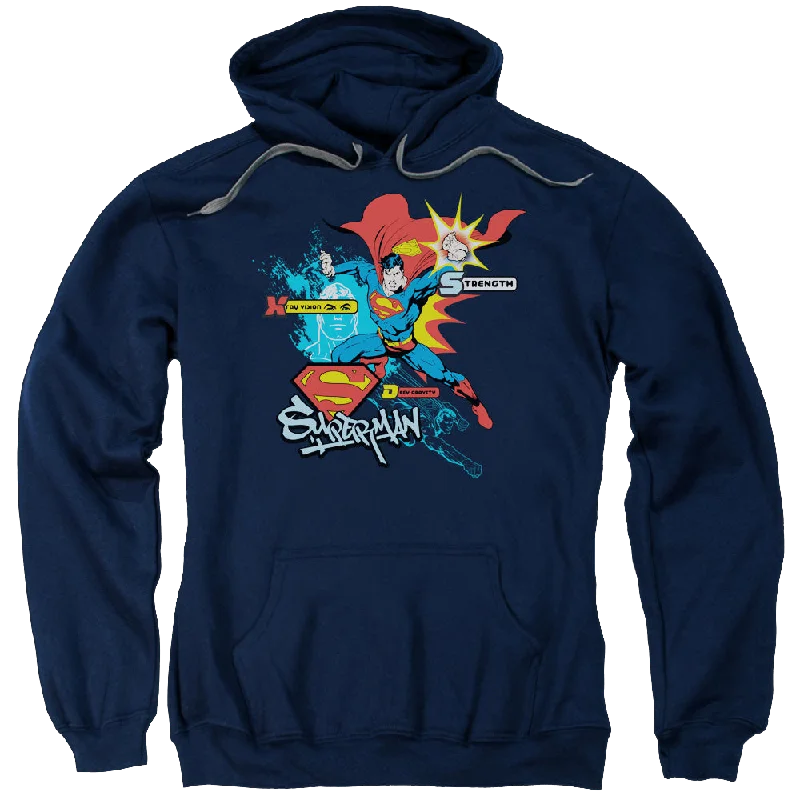 Superman Abilities - Pullover Hoodie Boyleg Sleeve Pullover