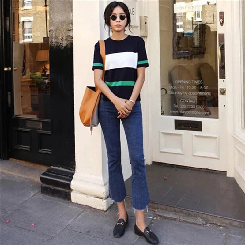 Blue Cropped Pants