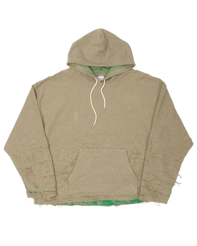 Distressed Hoodie Hoodie with Color Block Contrast Stylish