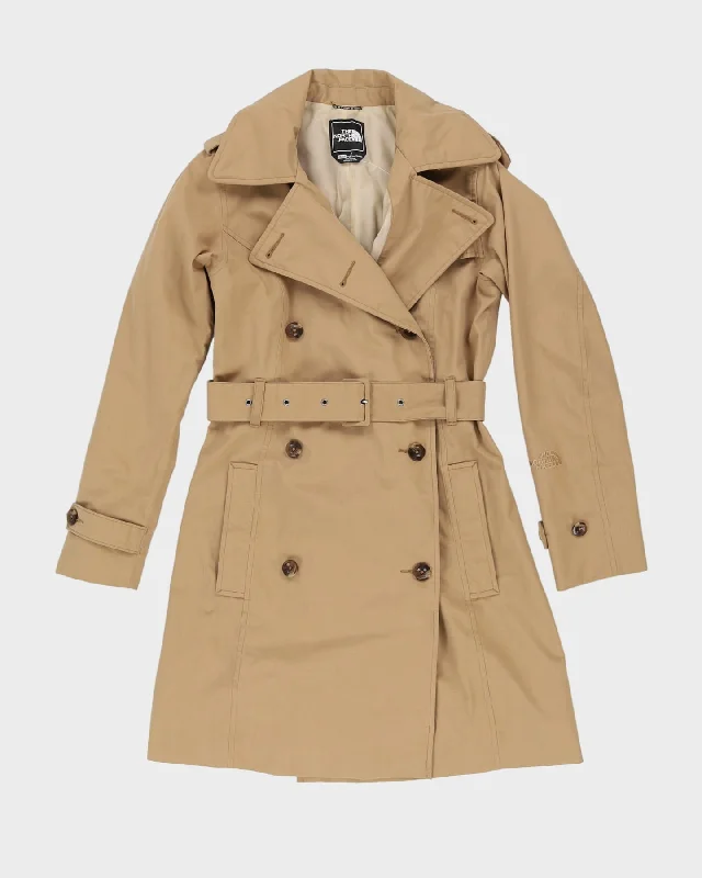 The North Face Beige Mac Coat - XS Peter Pan Collar Cowl Neck Turtleneck