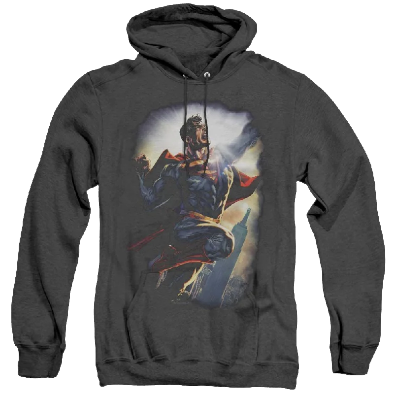 Superman Ck Superstar - Heather Pullover Hoodie Saggy Sleeve Comfort