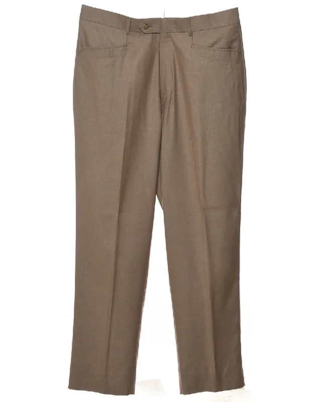 Classic Light Brown Trousers - W36 L32 Trousers Lace Delicate