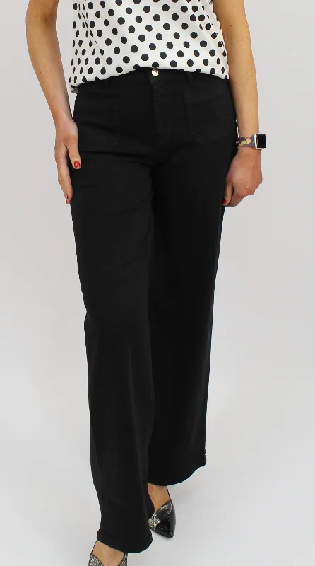 EMME Black Trousers With Patch Pocket Trousers stylish modern