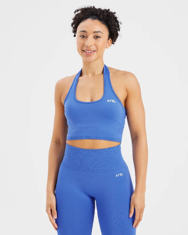 Empower Seamless Halterneck Crop Top - Cobalt Faux Fur Fabric Real Fur Fabric Shearling Fabric Empower Seamless Halterneck Crop Top - Cobalt Faux Fur Fabric Real Fur Fabric Shearling Fabric