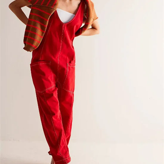 Solid Color Casual Suspender Trousers Women Trousers Bestseller Popular