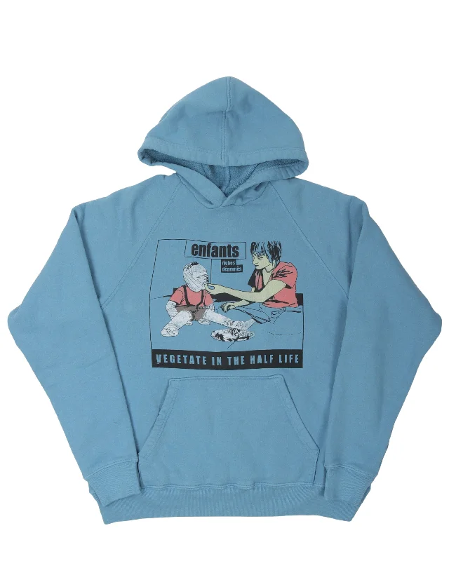 "Vegetate In The Half Life" Raglan Hoodie Oversized Hoodie Comfort Casual