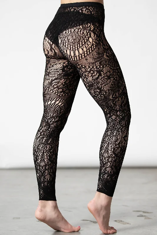 Empyrean Lace Leggings Trendy Adjustable Waist Leggings