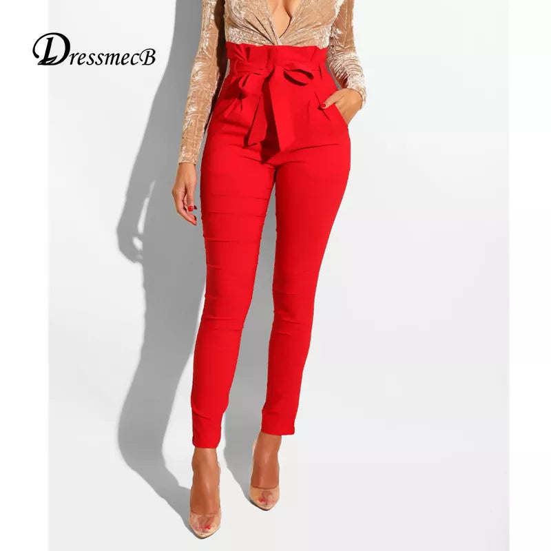 Dressmecb Solid Red Casual Pants Women Pants High Waist Ruched Bow Pencil Pants Female Summer Fashion Autumn Long Trousers 2021 Trousers Bridal Satin Dressmecb Solid Red Casual Pants Women Pants High Waist Ruched Bow Pencil Pants Female Summer Fashion Autumn Long Trousers 2021 Trousers Bridal Satin