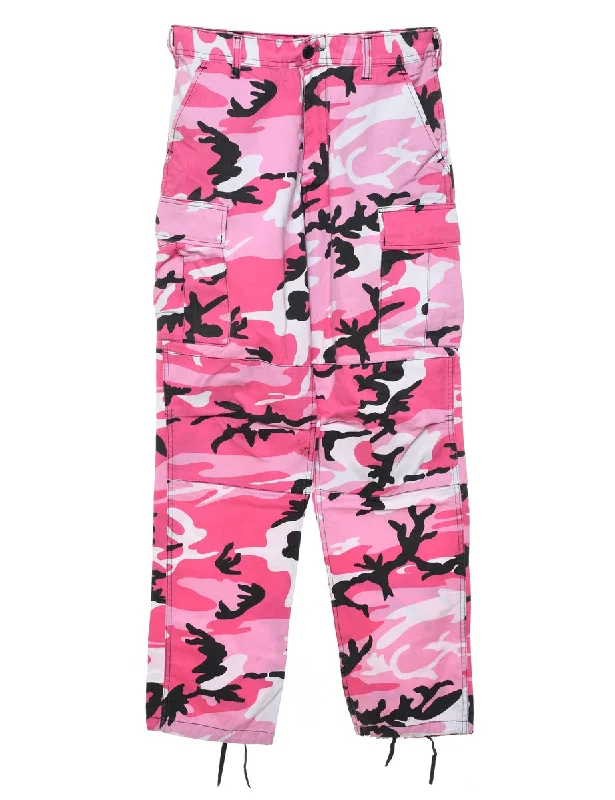Camouflage Print Cargo Trousers - W28 L30 Trousers Recommended Stylist