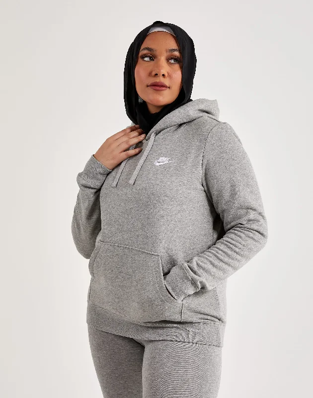 Nike Club Fleece Pullover Hoodie Hoodie with Hem Frayed Vintage Worn