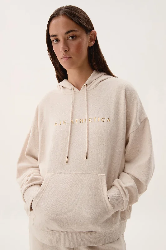 Terry Logo Hoodie 411 Hoodie with Applique Textured Unique