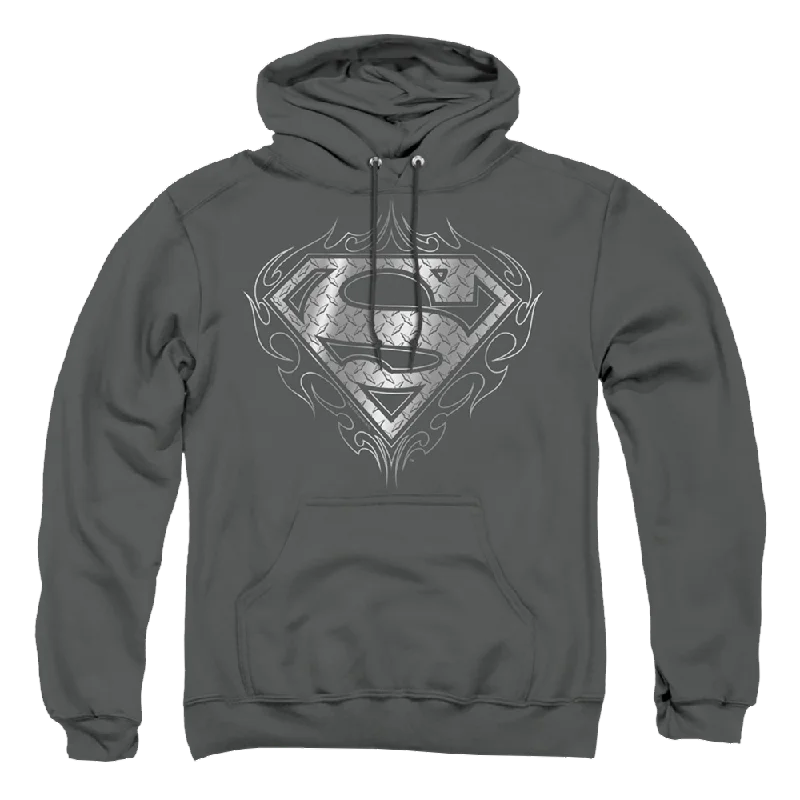 Superman Tribal Steel Logo - Pullover Hoodie Shawl Collar Sweater