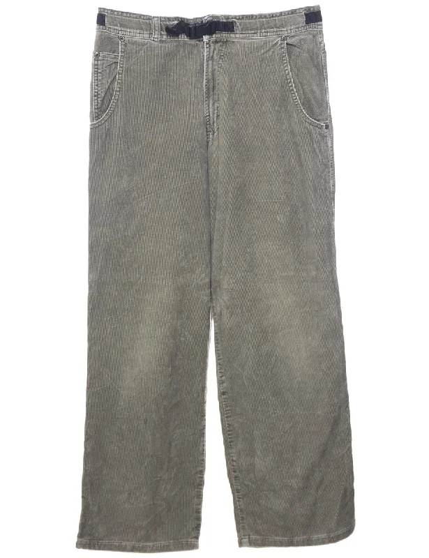 Corduroy Fabric Trousers - W32 L30 Trousers Palazzo Wide Leg