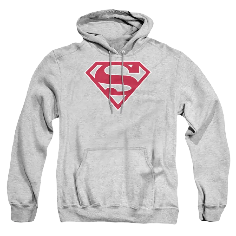 Superman Red & White Shield - Pullover Hoodie Long Bell Sleeve