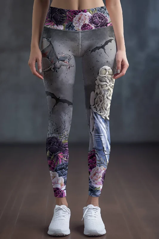 Duchess & Dragons Lucy Grey Printed Leggings - Women Elegant Printed Leggings with Pockets Duchess & Dragons Lucy Grey Printed Leggings - Women Elegant Printed Leggings with Pockets