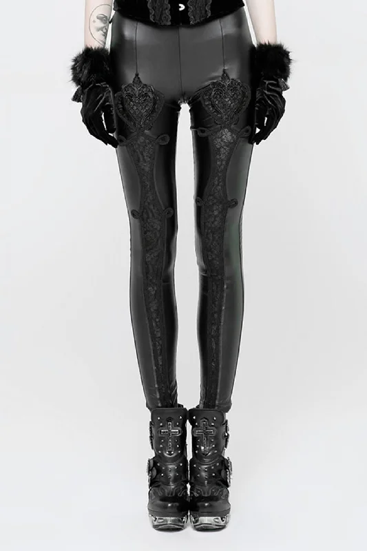 Floral Print Embroidery Decoration Lace Women's Steampunk Leggings 2 Colors Classic Solid Color Leggings Floral Print Embroidery Decoration Lace Women's Steampunk Leggings 2 Colors Classic Solid Color Leggings