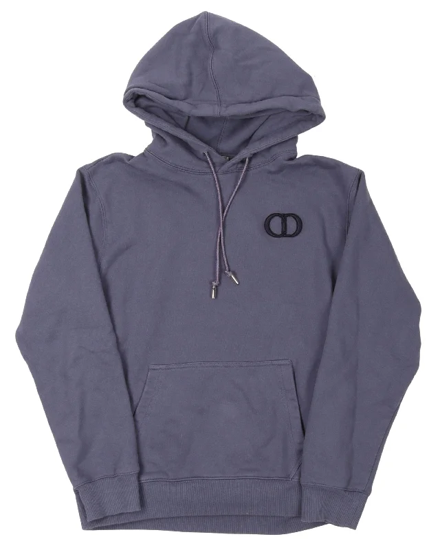 CD Navy Sweatshirt Hoodie with Cropped Fit Short Trendy