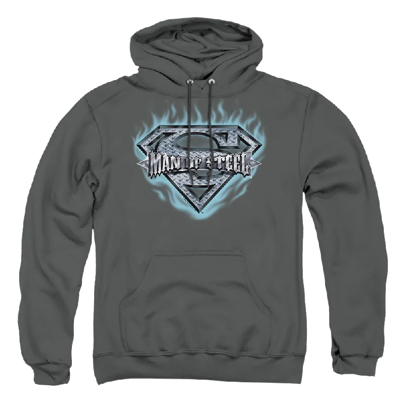 Superman Man Of Steel Shield - Pullover Hoodie Bolero Style Sweater