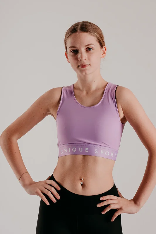 Empower Crop Top in Amethyst Wool Fabric Cashmere Fabric Tweed Fabric