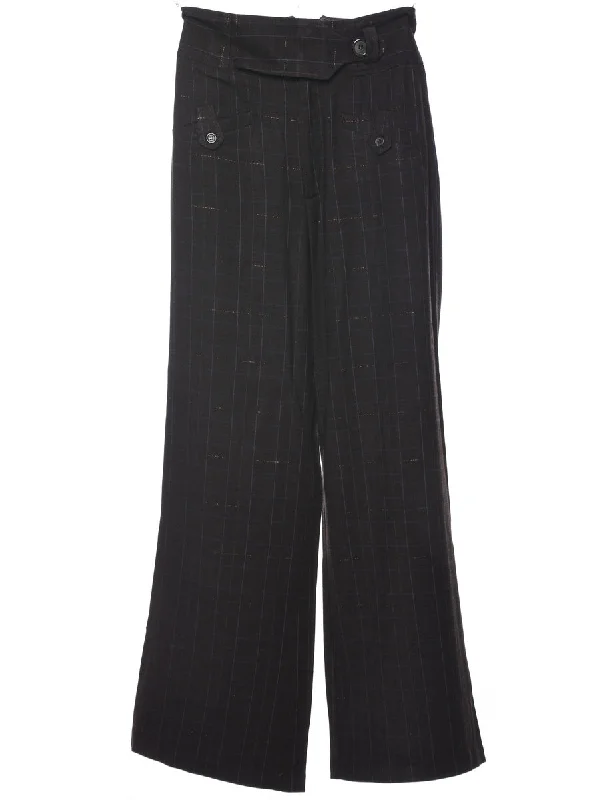 Checked Pattern Y2K Trousers - W26 L31 Trousers cozy soft