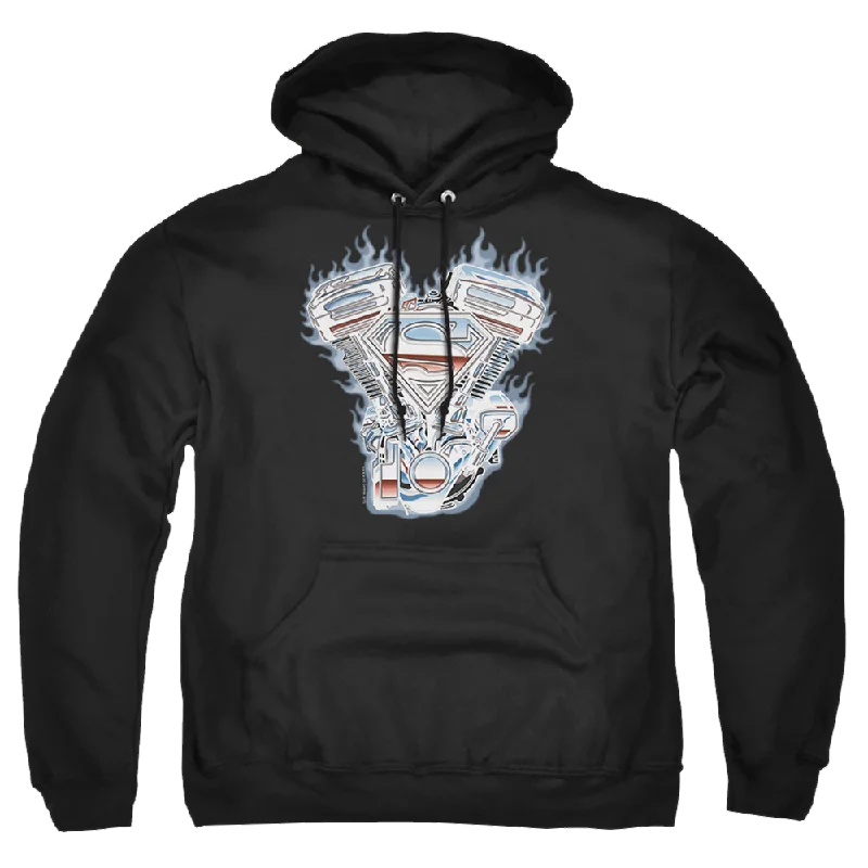 Superman V Twin Logo - Pullover Hoodie Chenille Soft Sweater