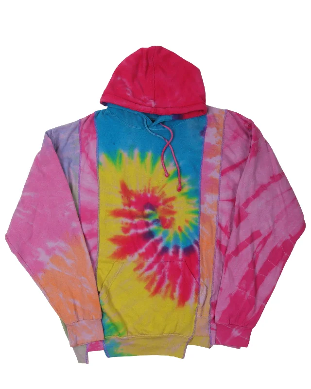 Tie Dye Rebuild Hoodie Hoodie with Hem Frayed Vintage Worn