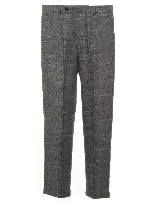 Cotler Grey Classic Trousers - W26 L28 Trousers Flared Retro