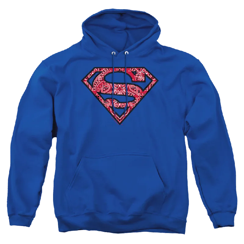 Superman Paisley Shield - Pullover Hoodie Oversized Cozy Pullover