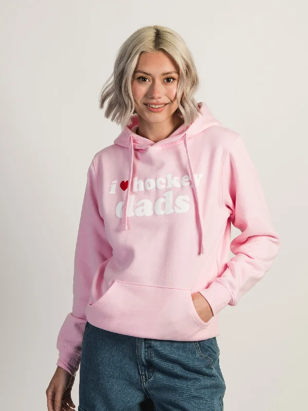 HOCKEY BENDERS I LOVE HOCKEY DADS PULLOVER HOODIE Hoodie with Lace Feminine Delicate