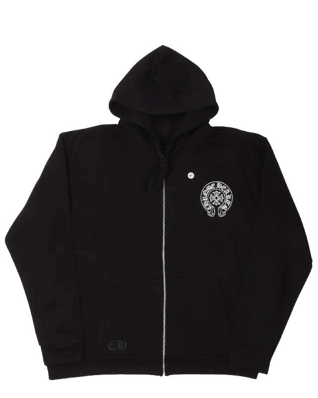 Los Angeles Exclusive Horseshoe Logo Zip-Up Hoodie Hoodie with Thumb Holes Functional Cozy
