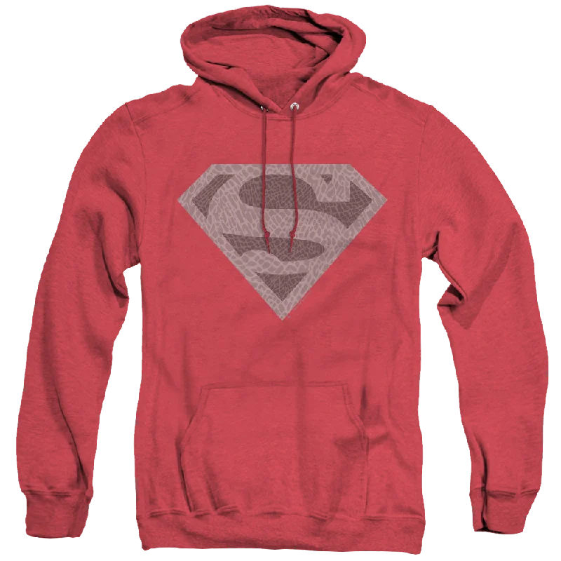 Superman Elephant Shield - Heather Pullover Hoodie Boyleg Sleeve Pullover