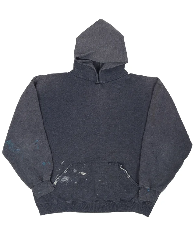 Distressed Collar Hoodie Hoodie with Set-In Sleeves Structured Classic