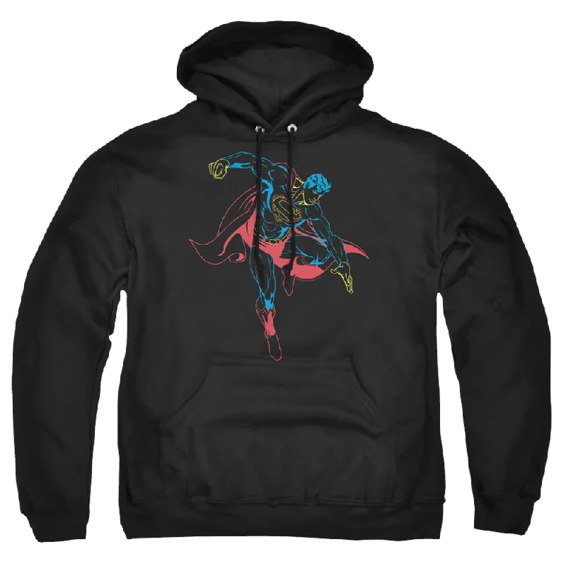 Superman Neon Superman - Pullover Hoodie Short Puff Sleeve
