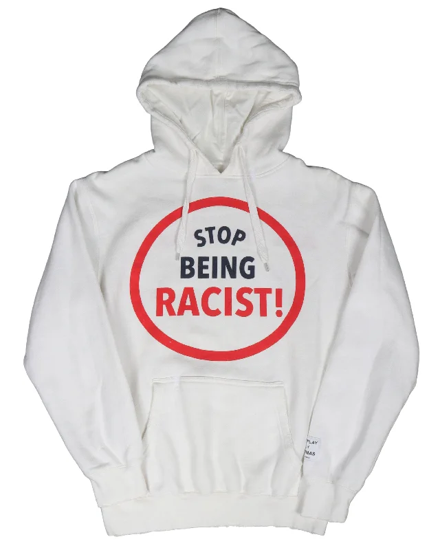 Stop Being Racist Hoodie Hoodie with Zipper Placket Modern Functional