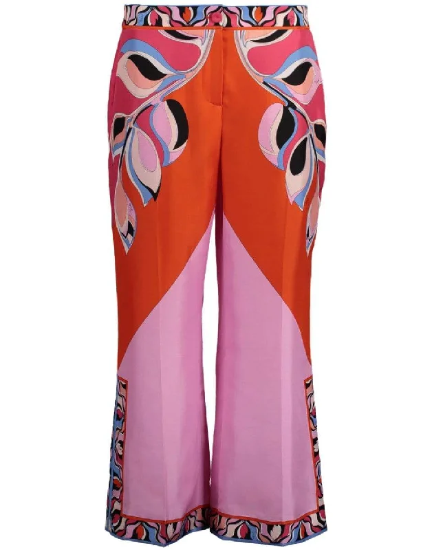 Print Crop Trouser Trousers luxurious premium