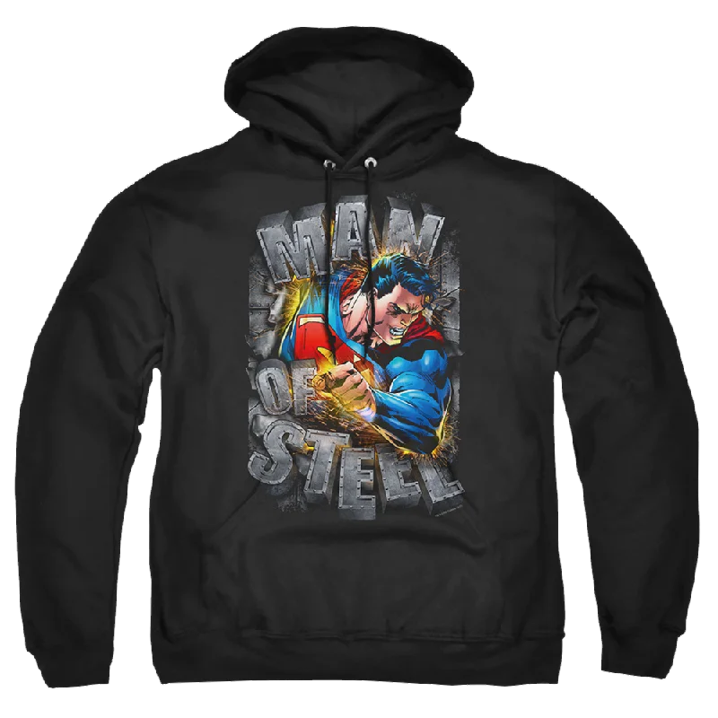 Superman Ripping Steel - Pullover Hoodie Crew Neck Wool