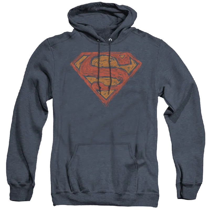Superman Messy S - Heather Pullover Hoodie Polo Neck Sweater