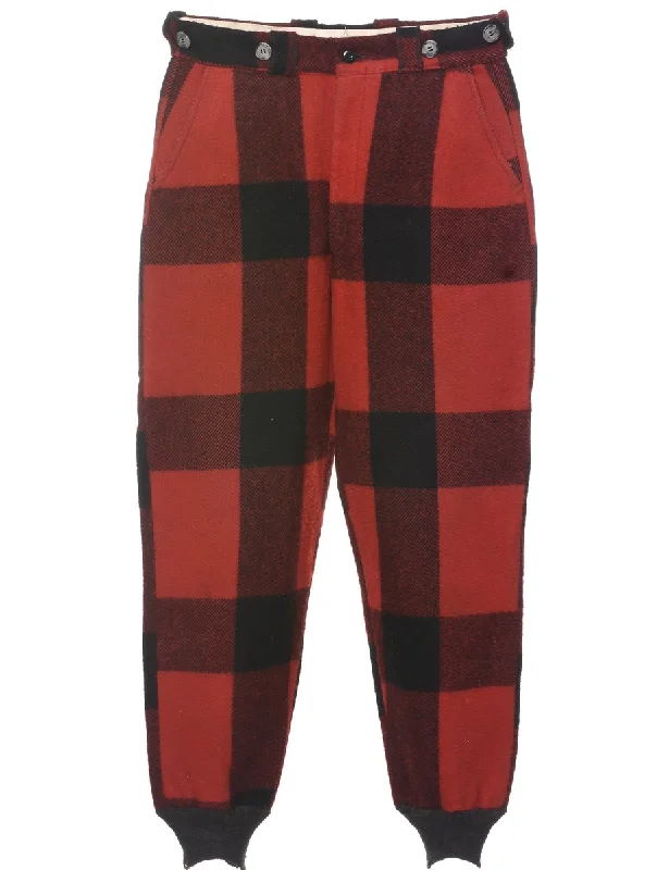 Checked Pattern Trousers - W32 L31 Trousers Top Rated
