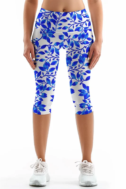 Whimsy Ellie Performance Capri Leggings - Women Trendy Mesh Leggings