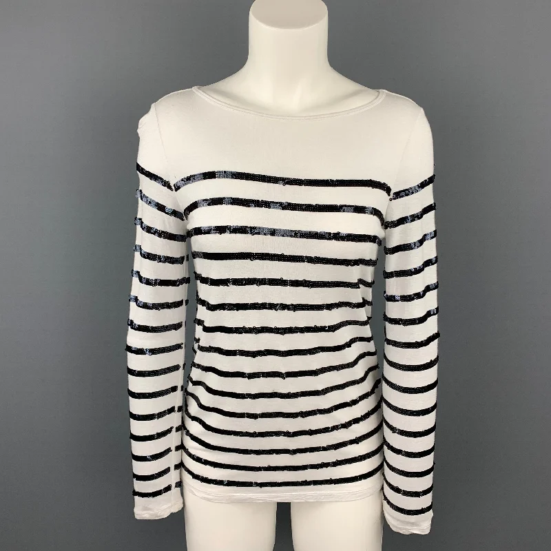MICHAEL by MICHAEL KORS Size XXS White Rayon Pullover Sweater Elbow Length Sleeve