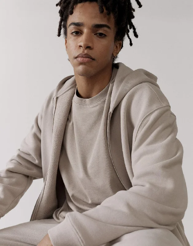 The Oversized Zip Hoodie in Ashwood Hoodie with Longline Fit Extended Stylish