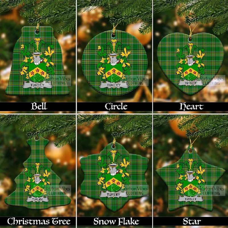 Turkey Irish Clan Tartan Christmas Ceramic Ornament with Coat of Arms Trim Padded Insulated Turkey Irish Clan Tartan Christmas Ceramic Ornament with Coat of Arms Trim Padded Insulated