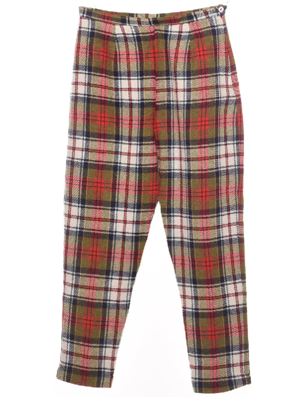 Checked Pattern Multi-Colour Trousers - W29 L26 Trousers Formal Black