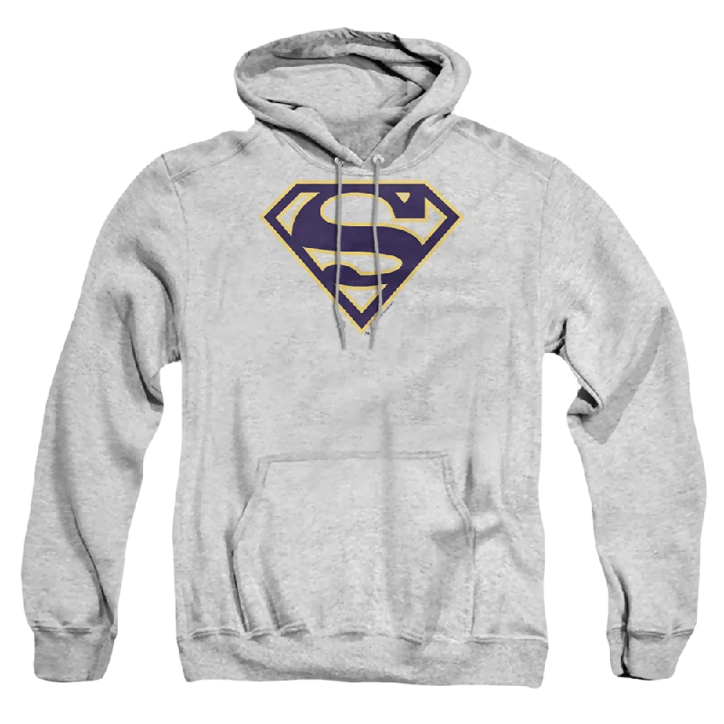 Superman Navy & Gold Shield - Pullover Hoodie Saggy Sleeve Comfort