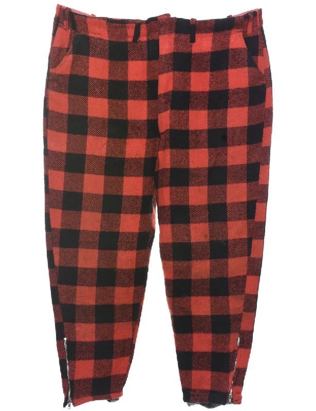 Checked Pattern Trousers - W44 L26 Trousers luxurious high-end