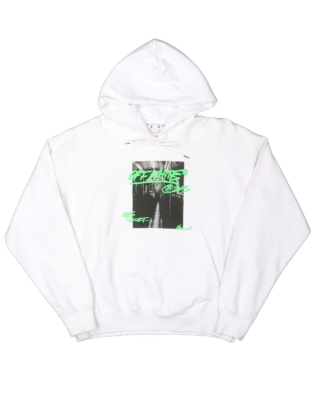 Train Cart Hoodie Hoodie with Metallic Shiny Futuristic