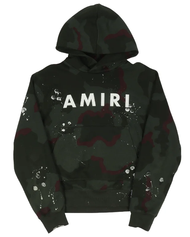 Camouflage Hoodie Hoodie with Metallic Shiny Futuristic
