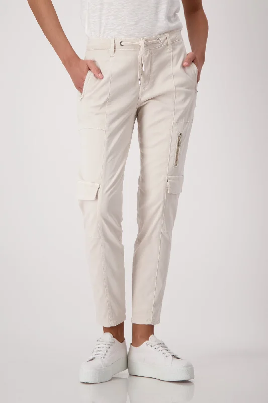 MONARI Cream Trouser Trousers luxurious premium